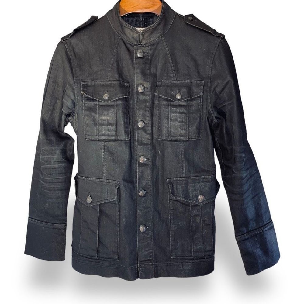 Vintage juicy couture men’s military style denim jacket